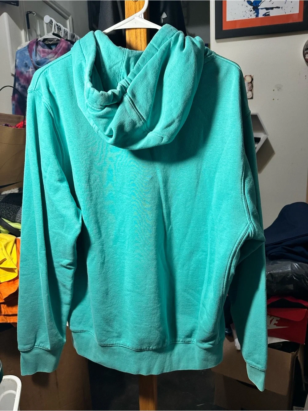 Nike Turquoise Pullover Hoodie with White Logo